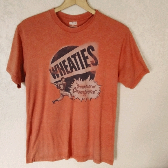 Wheaties Graphic Tee 2010 Sz. Medium Orange Crew - Picture 1 of 4